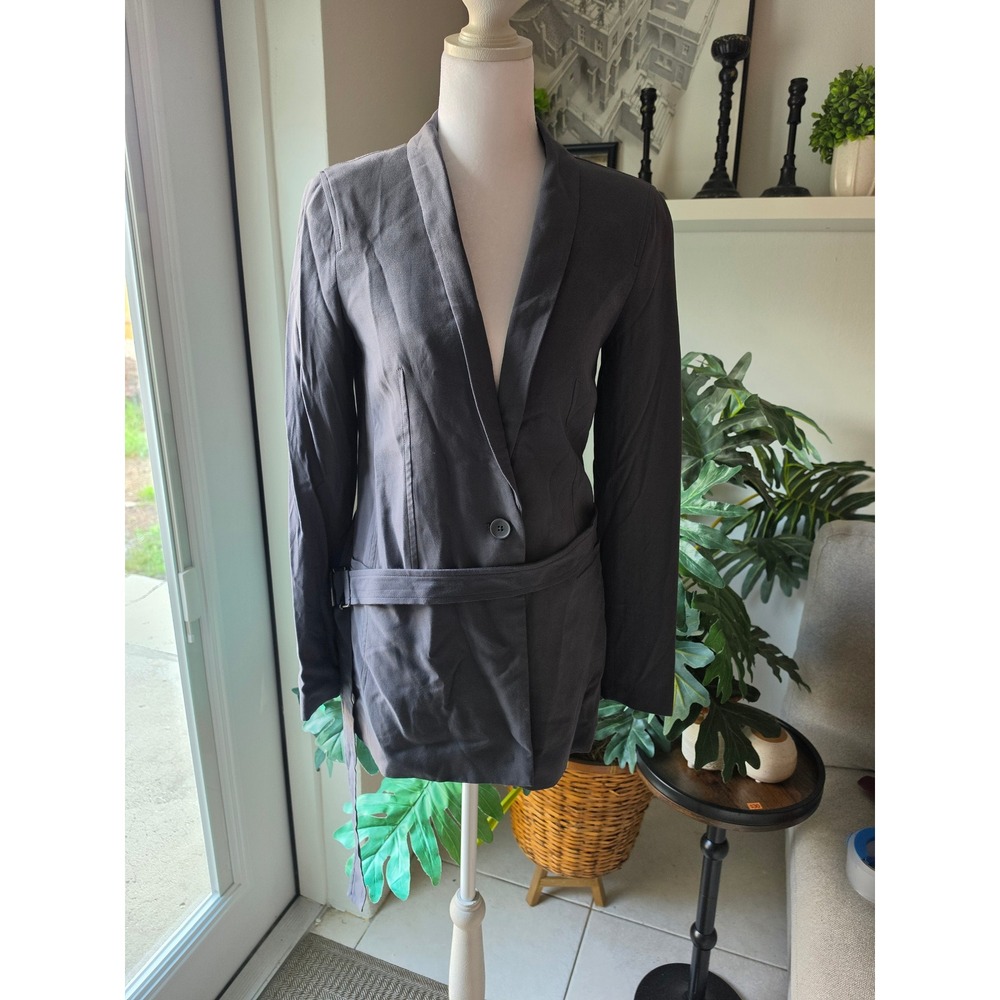 Banana Republic Belted Blazer Charcoal Gray Single Button NWT Size 2